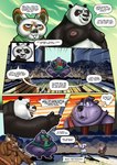 absurd_res ailurid anthro aruberu bear chubby_cheeks comic crowd dialogue domestic_pig dreamworks english_text giant_panda group hi_res huge_hips huge_thighs hyper hyper_hips hyper_pear hyper_thighs kung_fu_panda male mammal master_po_ping master_shifu nipples obese obese_anthro overweight overweight_anthro overweight_male red_panda shaded soft_shading speech_bubble suid suina sus_(pig) text thick_thighs thought_bubble wide_hips