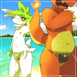 Rating: q
ID: 5602982
Date: 2025-05-27 19:12:18 -0400
Status: active
Score: 50
1:1 anthro beach blue_sky blush blush_lines bodily_fluids bulge charmeleon claws clothed clothing cloud detailed_background duo fire flaming_tail generation_1_pokemon generation_4_pokemon gloves_(marking) half-closed_eyes legendary_pokemon male markings moesouna_gomi mouth_closed narrowed_eyes navel nintendo nipples open_mouth pokemon pokemon_(species) ribbons seaside shaymin sky sky_forme_shaymin slightly_chubby speedo speedo_only sweat sweatdrop swimwear tail tongue topless water post #5602982