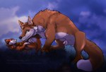 big_dom_small_sub canid canine dominant duo feral fox hi_res ladfox male male/male mammal poppyferal size_difference vulpin were werecanid werecanine werefox