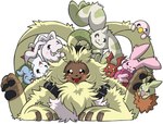 angoramon anthro bandai_namco beady_eyes belt blush curimon cutemon digimon digimon_(species) feral fluffy fur gigimon group hi_res lagomorph leporid long_ears mammal minomon motimon pawpads ponytail_ears portugueselynx rabbit terriermon tokomon waddling_head yellow_body yellow_fur