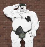 Rating: e
ID: 5074643
Date: 2024-09-25 19:47:24 -0400
Status: active
Score: 44
4_fingers absurd_res anthro army army_beret army_hat army_outfit army_uniform bear beret black_nipples black_penis blush bodily_fluids bottomwear brick_background camo camo_clothing camo_print camo_underwear clothing cum cum_in_clothing cum_in_underwear dog_tags erection fingers fur genital_fluids genitals gesture gesturing_at_viewer green_clothing green_underwear hat headgear headwear hi_res looking_at_viewer male mammal military military_beret military_clothing military_hat military_uniform muscular muscular_anthro muscular_male nipple_fetish nipple_pinch nipple_play nipples pattern_bottomwear pattern_clothing pattern_underwear penis pinch polar_bear salute soldier solo standing sweat underwear uniform ursine warr warrior white_body white_fur post #5074643
