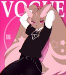 Rating: s
ID: 5592252
Date: 2025-05-23 06:00:55 -0400
Status: active
Score: 34
anthro big_ears black_bottomwear black_clothing black_pants black_topwear bottomwear brown_body brown_fur brown_hair chain clothed clothing femboy fur generation_4_pokemon hair hand_behind_head hand_on_head hi_res looking_at_viewer lopunny male markings mouth_closed nintendo pants pink_background pink_eyes pink_hair pink_markings pokemon pokemon_(species) simple_background solo sonyan topwear white_clothing white_topwear post #5592252
