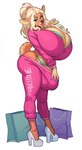 2023 alternative_fashion amekaji anthro big_breasts big_butt big_penis bimbofication biped blowing_kiss boosterpang breasts bulge butt clothing deer english_text footwear ganguro_(fashion) genitals gyaru gynomorph hand_on_bulge hand_on_hip hi_res high_heels holding_bulge huge_breasts huge_butt intersex j-fashion juicy_couture lips long_nails looking_at_viewer male_(lore) mammal mcbling penis penis_base pose shoes shopping_bag simple_background solo standing streetwear tail tay_(boosterpang) text text_on_clothing thick_lips white_background y2k_(fashion)