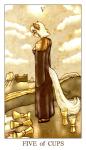 anthro breasts bridge brown_body brown_fur building card card_template clothed clothing cloud container cup cups_(tarot) domestic_cat dress felid feline felis female feralise five_of_cups_(tarot) footwear fortune_telling fur hair jinxy_falina mammal minor_arcana outside river sad sandals shoes side_boob sky solo star sun tarot tarot_card water white_body white_fur white_hair