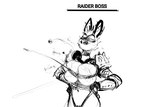 2023 anthro big_breasts black_and_white breasts bulging_breasts bullet fallout female gameplay_mechanics gui health_bar hi_res hladilnik humor janice_(hladilnik) lagomorph leporid mammal microsoft monochrome rabbit raider_(fallout) sketch smug solo