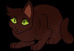 2020 alpha_channel ambiguous_gender applefur_(omen_of_the_stars) black_whiskers brown_body brown_fur brown_inner_ear brown_nose character_name crouching digital_drawing_(artwork) digital_media_(artwork) domestic_cat felid feline felis feral flat_colors full-length_portrait fur green_eyes head_tuft mammal nifty-senpai paws portrait simple_background solo tail transparent_background tuft warriors_(book_series) whiskers