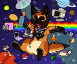 2000s_theme 2023 aliasing alien alternative_fashion ambiguous_gender animal_crossing anthro baby_neopet ball beaded_jewelry beads beverage beverage_can black_kerchief black_neckerchief black_nose black_pawpads bracelet brown_body brown_fur can canid canine canis cellphone collar computer container cookie cookie_clicker crt crt_monitor desktop deviantart deviantart_logo digital_drawing_(artwork) digital_media_(artwork) digitigrade domestic_dog drugs earbuds electronics energy_drink eyes_closed fangs featureless_crotch flat_colors food full-length_portrait fur game_boy_advance_sp game_boy_advance_sp_console game_boy_family game_console handpaw headphones herding_dog hindpaw holding_beverage holding_can holding_container holding_object jewelry kandi_(jewelry) kerchief lupe_(neopets) maligaytor malinois_dog mammal marijuana markings meme microsoft_paint_(artwork) monster_energy monster_energy_can neckerchief necklace neopet_(species) neopets nintendo nude nyan_cat nyan_cat_(copyright) open_mouth open_smile pastoral_dog pawpads paws phone pink_collar pink_tongue planet plushie pokeball pokemon portrait pot_leaf roblox scene_(fashion) semi-anthro sheepdog smartphone smile solo space spiked_collar spikes star taco tail tan_markings teeth tennis_ball tongue traffic_cone ufo vlc vlc_media_player waffle woowoo_(maligaytor) xd