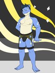 3:4 abstract_background accessory anthro anthrofied clothed clothing full-length_portrait fuze garter garter_belt garter_straps generation_3_pokemon hi_res male navel nintendo nipples pokemon pokemon_(species) pokemorph portrait solo spheal topless underwear underwear_only