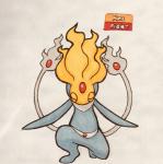 2018 2_tails ambiguous_gender biped blue_body captain_ginyu crossover dragon_ball english_text eyes_closed fakemon featureless_crotch featureless_feet featureless_hands feet firefightdex forehead_gem front_view full-length_portrait gem generation_4_pokemon grey_body grey_tail head_tuft hi_res humanoid legendary_pokemon marco_fanjul marker_(artwork) mixed_media multi_tail multicolored_body nintendo not_furry nude on_knee parody pen_(artwork) plantigrade pokemon pokemon_(species) portrait raised_heel ruby_(gem) shadow simple_background solo tail tail_tuft text toony traditional_media_(artwork) tuft uxie white_background yellow_body