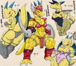 abs angry anthro armor big_breasts big_butt bikini_armor blue_bow_tie blue_clothing blue_eyes blue_horn blue_leotard blue_wings bodily_fluids bottom_heavy bow_tie bra breasts bunny_costume butt camel_toe choker claws clothing cosplay costume cottontail cross-popping_vein cuffs_(clothing) dragon dragon_quest embarrassed eyelashes fake_ears fake_rabbit_ears female fighter_(dq3) fishnet_clothing fishnet_legwear gloves grey_background grey_bra grey_clothing grey_legwear grey_lingerie grey_panties grey_thigh_highs grey_underwear handwear hi_res holding_melee_weapon holding_object holding_plate holding_shield holding_sword holding_weapon horn jewelry legwear leotard lingerie mandrake_marshal melee_weapon membrane_(anatomy) membranous_wings metal_bikini muscular muscular_female mythological_creature mythological_scalie mythology navel necklace nipple_outline panties pink_clothing pink_leotard rear_view red_armor red_clothing red_gloves red_handwear red_helmet red_legwear red_ridges red_sclera red_tabard ridges scales scalie sharp_teeth shield shoulder_pads simple_background small_breasts solo square_enix sweat sweatdrop sword tabard tail tail_ridge teeth text thick_thighs thigh_highs torn_clothing torn_leotard unconvincing_armor underwear weapon white_claws wide_hips wings yellow_body yellow_scales yellow_wings