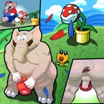 1:1 anthro elemental_creature elephant elephant_mario elephantid embarrassed flora_fauna genitals hi_res impressed male mammal mario_bros nintendo nude penis piranha_plant plant proboscidean super_mario_bros_wonder xxvvxx