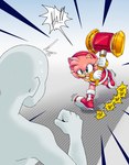 accessory amy_rose anonymous anthro bodily_fluids boots bracelet clothing dress duo eulipotyphlan featureless_face female footwear gloves hair_accessory hairband hammer handwear hedgehog hi_res human jewelry male male/female mammal running sega shoes sonic_the_hedgehog_(series) sweat thmii tools