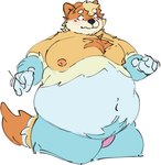 anthro australian_cattle_dog bluey_(series) blush butterontoast canid canine canis cattledog domestic_dog embarrassed herding_dog male mammal obese overweight pastoral_dog radley_heeler solo weight_gain