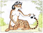 1999 4:3 anthro avian bird black_hair breasts chakat chakona_space exposure_variation felid felid_taur female forestwalker fur hair herm_(lore) john_w_tatman mammal mammal_taur markings nipples pink_nose solo spots spotted_body spotted_fur taur whiskers yellow_sclera