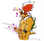 2022 abs accessory aged_up anthro balls beard big_muscles big_penis blush bodily_fluids bowser_jr. bracelet breath conditional_dnp cum cumshot ejaculation english_text erection eyebrows facial_hair genital_fluids genitals hair hair_accessory hands-free heart_symbol hi_res horn humanoid_genitalia humanoid_penis jewelry kerchief koopa male mario_bros motion_lines muscular muscular_anthro muscular_male narrowed_eyes navel neckerchief nintendo nipples nude orgasm pecs penis ponytail poppin pubes scalie shell signature simple_background solo spiked_hair_accessory spiked_shell spikes spikes_(anatomy) spontaneous_ejaculation standing sweat tail text throbbing throbbing_balls throbbing_penis vein white_background