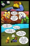 absolutedream absurd_res asriel_dreemurr boss_monster_(undertale) bovid caprine comic dialogue english_text frisk_(undertale) grass group hi_res human lizard mammal monster_kid plant reptile river scalie text undertale undertale_(series) water