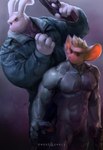 Rating: s
ID: 2880533
Date: 2021-08-15 13:10:01 -0400
Status: active
Score: 18
2017 5_fingers abs anthro black_clothing blonde_hair blue_clothing blue_jacket blue_topwear brown_body brown_fur clothed clothing cosplay digital_media_(artwork) digital_painting_(artwork) duo english_text fingers fur ghost_in_the_shell gradient_background gun hair handgun hi_res jacket lagomorph leporid looking_away male mammal mouse movie_poster murid murine muscular muscular_anthro muscular_male painting_(artwork) pistol purple_background rabbit ranged_weapon rodent shaded simple_background soft_shading standing subsurface_scattering text topwear uleezoo weapon white_body white_fur post #2880533