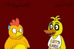 2014 animatronic anthro avian beak bird bodily_fluids chica_(fnaf) chica_(sprout) chicken creepy duo female five_nights_at_freddy's galliform gallus_(genus) machine phasianid robot scottgames shocked sprout_(copyright) sweat sweatdrop the_chica_show what xthepagancanidx_(artist)