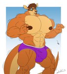 2021 abs anthro biceps big_bulge big_muscles big_pecs biped body_size_growth bottle brown_body brown_fur brown_hair bulge clothed clothing container dangaroo digital_media_(artwork) drinking_potion english_text eyewear fur glasses growth hair hi_res huge_pecs huge_thighs juano kangaroo macropod male mammal marsupial muscle_growth muscular muscular_anthro muscular_arms muscular_male muscular_thighs nipples partially_clothed pecs portrait potion purple_clothing purple_underwear simple_background size_transformation solo standing tail text thick_thighs topless topless_anthro topless_male transformation underwear underwear_only wearing_glasses