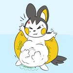 ambiguous_gender emolga feral generation_5_pokemon hi_res imprint nintendo onomatopoeia pokemon pokemon_(species) same_size_vore soft_vore solo sound_effects starluminary struggling struggling_prey tagme text vore