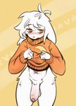 Rating: e
ID: 5514388
Date: 2025-04-19 09:59:29 -0400
Status: active
Score: 66
2023 absurd_res anthro balls big_penis blush blush_lines bottomless bottomless_anthro bottomless_male cave_story clothed clothing clothing_lift crotch_tuft digital_drawing_(artwork) digital_media_(artwork) embarrassed flaccid foreskin fur genitals glans half-closed_eyes hi_res lagomorph looking_away male male_anthro mammal mimiga narrowed_eyes navel open_mouth orange_clothing orange_eyes orange_sweater orange_topwear partially_retracted_foreskin pattern_background penis pompsadoodle portrait ransley_(internetmimiga) shaded simple_background soft_shading solo standing sweater sweater_lift sweater_only three-quarter_portrait topwear topwear_only tuft white_body white_fur post #5514388