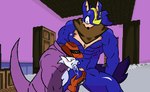 anthro balls barazoku bodily_fluids cum cumshot dipodid duo ejaculation fan_character fang_the_hunter genital_fluids genitals hi_res jerboa kou male male/male mammal militar_suit98 muscular muscular_male nude rodent sega sonic_robo_blast_2 sonic_the_hedgehog_(series)