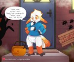 4_arms abuniverse anthro arachnid arthropod better_version_at_source clothing cole_murphy costume diaper dinorawrz dinorawrz_(diaper) fangthefox halloween halloween_costume holidays insect jack-o'-lantern lepidopteran male moth multi_arm multi_limb solo spider