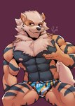 abs absurd_res anthro arcanine bulge generation_1_pokemon hi_res male muscular muscular_male nintendo pec_grab pecs pokemon pokemon_(species) ruxvel solo tagme tail