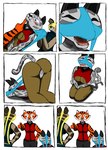 anthro asian_golden_cat blood blush bodily_fluids butt catopuma clothing comic dreamworks embarrassed felid feline female group hi_res kung_fu_panda leopard mammal master_tigress nosebleed pantherine panties song_(kung_fu_panda) student_mei_ling tail the-killer-wc tiger trio underwear wedgie wedgie_fetish