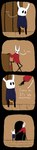 ambiguous_gender anthro arthropod black_body bodily_fluids clothed clothing comic dialogue diaper diaper_fetish digital_media_(artwork) duo english_text female genital_fluids hand_holding hi_res hollow_knight hornet_(hollow_knight) insect long_image size_difference soiledvessels tall_image team_cherry text the_knight_(hollow_knight) unclean_diaper urine used_diaper vessel_(species) wearing_diaper wet_diaper wetting