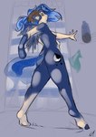 2019 5_fingers anthro blue_body blue_fur blue_hair blue_tail breasts brown_eyes brown_hair butt cutie_mark digital_media_(artwork) dock_(anatomy) equid equine ethereal_tail feathered_wings feathers female fingers friendship_is_magic fur gender_transformation growth hair halcy0n hasbro hi_res hooves horn human light_body light_skin looking_back mammal migrating_breasts mtf_transformation my_little_pony mythological_creature mythological_equine mythology nipples princess_luna_(mlp) species_transformation standing tail tail_growth tan_body tan_skin teats tf_into_fictional_character transformation wing_growth winged_unicorn wings