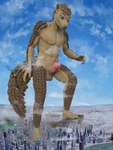 3d_(artwork) aircraft airplane anthro balls building city city_background city_crushing city_destruction crush digital_media_(artwork) erection genitals hi_res landscape lapushis looking_down macro macro_male male mammal pangolin penis ralerin skyscraper solo stomping vehicle