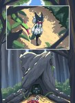 agious anthro breasts comic felid feline female feral generation_7_pokemon generation_9_pokemon grass group hi_res incineroar male mammal medium_breasts meowscarada mira_(agious) nintendo plant pokemon pokemon_(species) tree