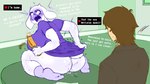 16:9 2022 4_fingers age_difference anthro big_breasts big_butt blush bodily_fluids boss_monster_(undertale) bottomless bovid breasts butt caprine caught_in_the_act caught_masturbating caught_off_guard clothed clothing curvy_figure desperation dildo duo english_text eyewear fakeryway feet female fingers floppy_ears footwear frisk_(undertale) fur gasp genital_fluids glasses hi_res holding_dildo holding_object holding_sex_toy horn huge_breasts huge_butt human kneeling looking_at_another looking_at_partner looking_back male mammal masturbation mature_female older_anthro older_female on_ground open_mouth partially_clothed penetration pulling_down_skirt sex_toy shirt short_tail side_boob socks stuttering surprise surprised_expression tail text thick_thighs toes topwear toriel undertale undertale_(series) vaginal_fluids voluptuous white_body white_fur wide_hips widescreen younger_human younger_penetrated