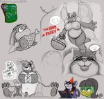 anthro bat bear big_breasts blueberry_kobold bone breasts clothed clothing collar digital_media_(artwork) drxii duo eyewear fairy female food fur giant_panda glasses hair ham hi_res insect_wings kobold mammal meat membrane_(anatomy) membranous_wings overweight pork reptile scalie simple_background smile solo text thick_thighs url ursine were wereursid wereursine wings