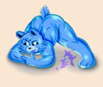 2021 all_fours anthro ass_up back_muscles bear belly biceps big_butt black_sclera blue_body blue_ears blue_eyes blue_fur blue_tongue bodily_fluids bubble_butt butt elemental_creature feet fur grin hi_res ice ice_body jack-o'_pose jflare205 kirene_yukira_(jflare205) looking_at_viewer male mammal musclegut muscular muscular_anthro muscular_legs muscular_male nude open_mouth overweight overweight_anthro overweight_male pose raised_tail saliva saliva_on_tongue seductive simple_background smile solo spread_legs spreading tail thick_thighs tongue tongue_out wide_hips