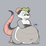 1:1 american_opossum anthro belly bloated bodily_fluids conditional_dnp digestion_noises feces feces_in_intestines feces_in_stomach fur green_eyes green_hair grey_background grey_body grey_fur hair implied_scat_eating inflation internal male mammal marsupial nude organs overweight overweight_anthro overweight_male patchopossum rumbling_stomach scat_in_stomach scat_inflation scatplay simple_background slightly_chubby slightly_chubby_male solo stomach sweat verdantphysician virginia_opossum xray_view