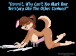 4:3 anthro big_penis bodily_fluids canid canine canis collar cum domestic_dog doug_winger english_text fluffy fluffy_tail fur genital_fluids genitals gynomorph intersex mammal nude pandora_(doug_winger) penis smile solo tail text