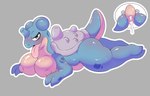 anthro anus big_breasts bodily_fluids breasts cum cum_in_ass cum_in_pussy cum_inside female generation_1_pokemon genital_fluids genitals hi_res lapras mrcold nintendo pokemon pokemon_(species) pussy solo