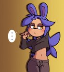 Rating: q
ID: 5610261
Date: 2025-05-30 20:34:26 -0400
Status: active
Score: 8
2025 4_fingers amber_eyes anthro black_nose blue_eyebrows blue_hair blue_tail blush bottomwear breasts clothed clothing conditional_dnp crop_top cropped_sweater eyebrows eyeshadow female fingers hair half-closed_eyes hi_res lagomorph leporid long_hair looking_away makeup mammal midriff narrowed_eyes navel ninjin_(thehenwithatie) no_bra pants rabbit scut_tail shirt short_tail simple_background solo sweatpants tail thehenwithatie topwear under_boob post #5610261