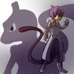 1:1 alternate_species animal_humanoid anthro cosplay duo felid generation_1_pokemon hair hitec humanoid humanoidized legendary_pokemon male mammal mewtwo nintendo pokemon pokemon_(species) pokemon_humanoid pokemorph purple_body purple_eyes purple_hair purple_skin short_hair standing tail tan_body tan_skin