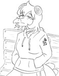 Rating: s
ID: 5595703
Date: 2025-05-24 18:45:15 -0400
Status: active
Score: 2
2024 alternate_costume anthro back_spikes bench cavemanon_studios cigarette cigarette_in_mouth clothing dinosaur double_bun eyelashes female goodbye_volcano_high hand_in_pocket hi_res hoodie jacket_ignites long_tail looking_at_viewer monochrome object_in_mouth ornithischian pockets prehistoric_species reptile scalie sitting smoking snoot_game solo spikes spikes_(anatomy) stegosaurian stegosaurus stella_(gvh_beta) tail thyreophoran topwear post #5595703