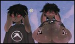 Rating: q
ID: 4228128
Date: 2023-08-12 08:03:32 -0400
Status: active
Score: 167
animal_print anthro aphex_twin big_breasts bikini bikini_top black_border black_hair blue_background border breasts brown_body brown_fur clothed clothing clothing_lift cow_print female female_anthro floppy_ears freckles fur hair half-closed_eyes hammerspace hi_res hidden_buxom huge_breasts lagomorph leporid long_sleeve_shirt mammal max_(tideripples) musk musk_clouds narrowed_eyes rabbit red_sclera shirt shirt_lift simple_background skimpy_bikini solo swimwear tideripples tomboy topwear two-piece_swimsuit post #4228128