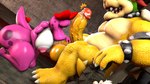 16:9 3d_(artwork) accessory anthro areola ball_suck balls big_balls big_breasts big_penis birdo birdo_(character) bodily_fluids bow_(feature) bow_accessory bow_ribbon bowser breasts butt castle claws cobaltapple detailed_background digital_media_(artwork) duo erection feet female genital_fluids genitals hair_accessory hair_bow hair_ribbon heart_symbol hi_res huge_balls huge_penis humanoid humanoid_genitalia humanoid_penis inside kabalmystic_(artist) kneeling kneeling_oral_position koopa male mammal mario_bros muscular nintendo nipples nude open_mouth oral penis pink_body precum reptile ribbons saliva scalie sex siphon_(anatomy) smile source_filmmaker_(artwork) spikes sucking tail thick_thighs toe_claws tongue tongue_out widescreen