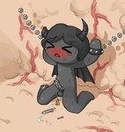 azazel_(tboi) balls bdsm black_body black_hair blush blush_lines bodily_fluids bondage bound broken_horn chain chibi cock_and_ball_torture cuff_(restraint) cum cum_on_ground cum_on_own_penis cum_on_penis cum_on_self cum_splatter cumshot demon ejaculation erection eyes_closed genital_fluids genital_torture genitals glans hair horn humanoid humanoid_genitalia humanoid_penis key lock male membrane_(anatomy) membranous_wings open_mouth orgasm orgasm_face penis plug_(sex_toy) red_eyes restraints sex_toy solo sounding_rod sweat tears testicle_cuff the_binding_of_isaac_(series) tosx urethral_plug wings xray_view