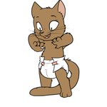 1:1 anthro babystar clean_diaper clothed clothing diaper diaper_only digital_media_(artwork) domestic_cat ellwinde felid feline felis female hi_res mammal pupils slit_pupils solo toddler topless wearing_diaper young young_anthro