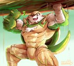 2019 abs anthro biceps big_muscles chesnaught digital_media_(artwork) generation_6_pokemon male muscular muscular_anthro muscular_male musical_note musical_symbol nintendo pecs pokemon pokemon_(species) solo symbol vein veiny_muscles waddledox