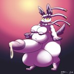 1:1 absurd_res anthro balls big_balls big_breasts big_butt big_penis blue_body blue_fur breasts butt dirtymac eeveelution fur generation_4_pokemon generation_6_pokemon genitals gynomorph hi_res huge_balls huge_breasts huge_penis huge_thighs hybrid hyper hyper_balls hyper_genitalia hyper_penis intersex nintendo penile penis pokemon pokemon_(species) purugly solo sylveon thick_thighs white_body white_fur yellow_eyes