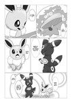 abstract_background absurd_res ambiguous_gender black_and_white bodily_fluids border comic dialogue dipstick_tail dokuase drooling duo ear_markings eevee eeveelution english_text eyes_closed facial_markings feral finger_to_mouth food forehead_markings fungus fur generation_1_pokemon generation_2_pokemon greyscale hard_translated head_markings hi_res holding_object leg_markings markings monochrome multicolored_body multicolored_fur mushroom neck_tuft nintendo open_mouth plate pokemon pokemon_(species) right_to_left ring_(marking) saliva simple_background sitting sitting_on_ground speech_bubble tail tail_markings text third-party_edit translated translation_edit tuft two_tone_body two_tone_fur umbreon walking white_background white_border