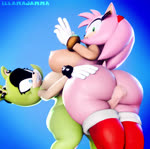 3d_(artwork) 3d_animation accessory afrosoricid amy_rose animated balls big_breasts big_butt blender_(artwork) blue_background blue_eyes boots bracelet breasts butt clothing crossgender digital_media_(artwork) duo eulipotyphlan female footwear ftg_crossgender fti_crossgender genitals gloves green_body green_eyes gynomorph hand_on_butt handwear headband hedgehog hi_res huge_breasts huge_butt humanoid_genitalia humanoid_penis idw_publishing illamajamma intersex intersex/female jewelry mammal multiple_angles nipples penis pink_body sega sex sharp_teeth shoes short_playtime simple_background sonic_the_hedgehog_(comics) sonic_the_hedgehog_(idw) sonic_the_hedgehog_(series) sound sound_effects spiked_bracelet spikes surge_the_tenrec teeth tenrec thigh_sex thrusting thrusting_sound_effect webm